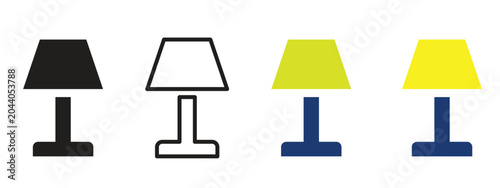 Obraz na płótnie Table Lamp Icon – Desk Light Symbol, Home Lighting Sign, Bedside Lamp Pictogram