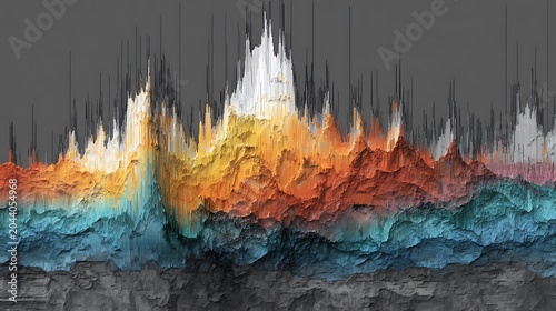 Fiery orange and blue abstract digital flames texture background