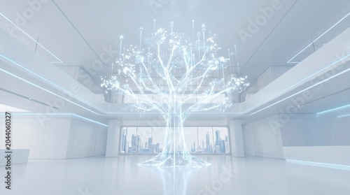Elegant White Room Interior with Chandelier Lighting Fixtures
