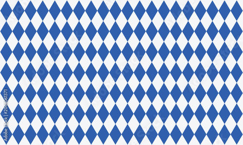 Schilderij op canvas Seamless Bavarian blue and white diamond checkerboard pattern vector, Oktoberfest festival fabric and wallpaper background