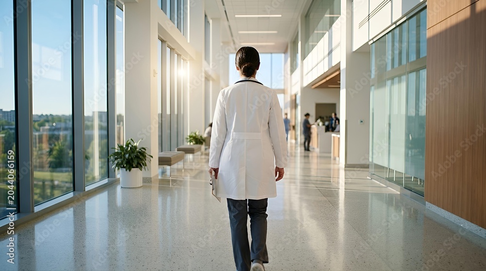 Fototapeta premium young man in hospital corridor
