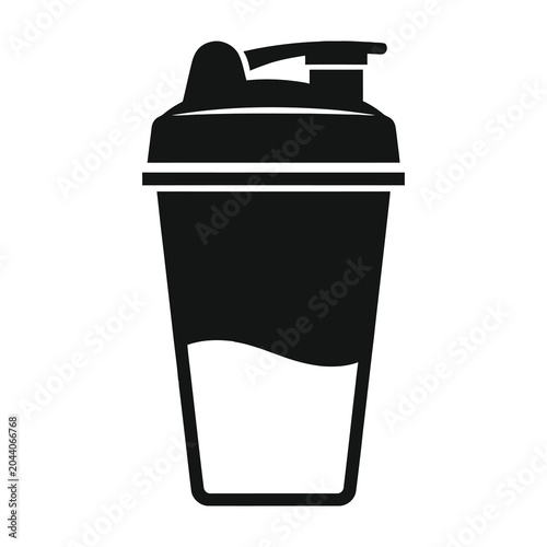 Black protein shaker bottle icon