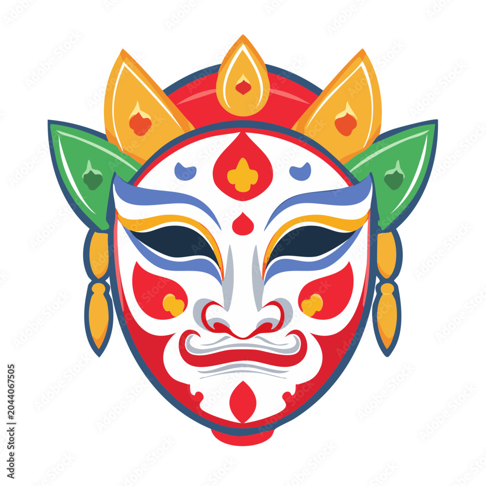 Obraz premium Colorful traditional mask illustration