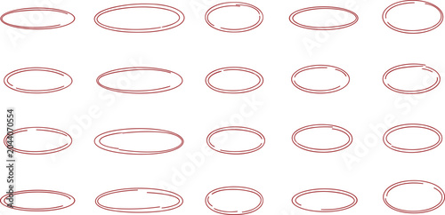 Bild auf Leinwand Hand Drawn Oval Circle Scribble Frames Collection Sketchy Doodle Borders Abstrac