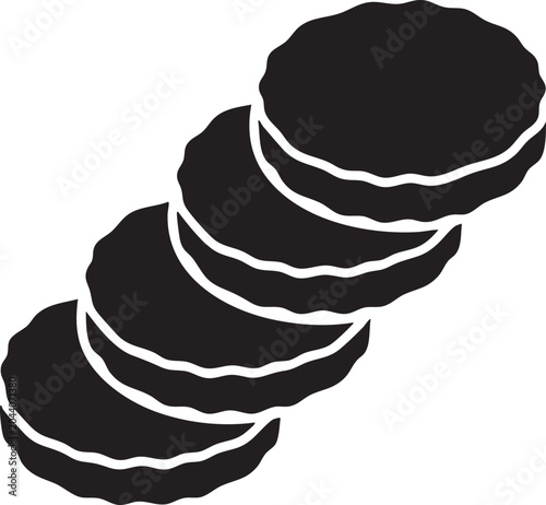 Stack of sliced burger patties icon