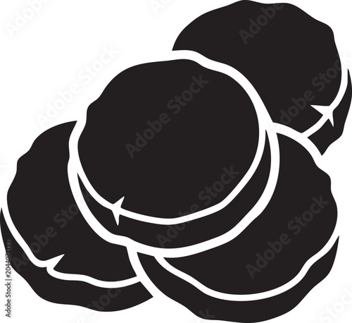 Icon of three stacked meat patties or hamburger patties