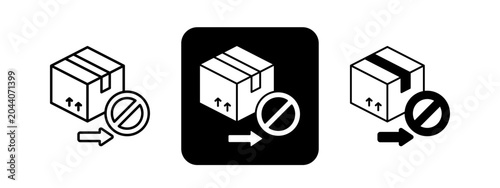 Bild auf Leinwand Export Ban  Solid color and black line drawing vector illustration set