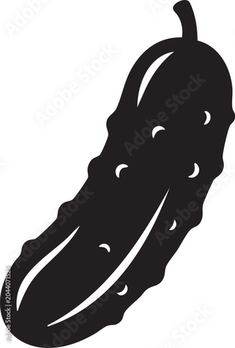 Black silhouette of a pickle icon