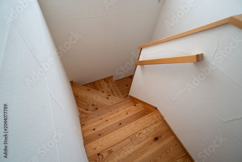 Photography Natural Wood Staircase Inside A Traditional Japanese House