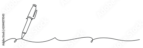 Minimal One Line Pen Illustration with Continuous Stroke