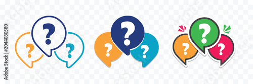 Foto Question mark sign icon set, Asking questions