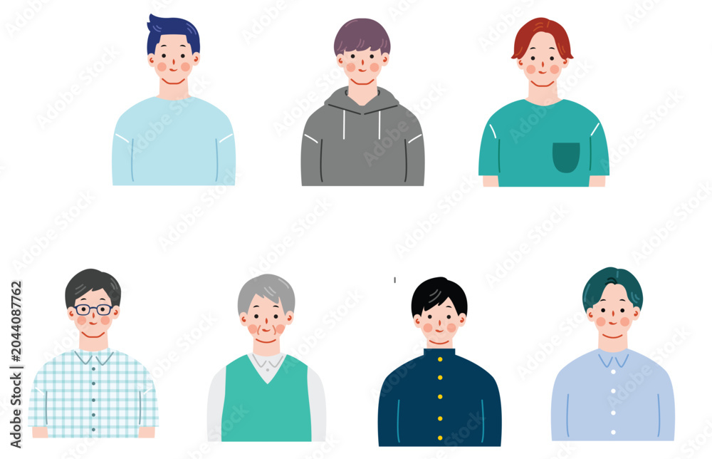 Fototapeta premium 色々な男性のイラストセット