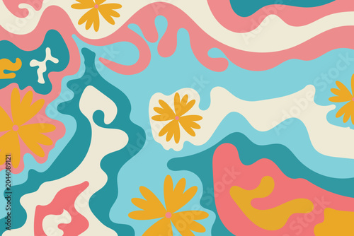 Groovy pattern texture Vector Design Art. Cool Y2k Abstract Colourful Wavy Texture Vector Design Art. Groovy Psychedelic Rainbow Pattern.