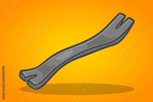 Obraz na plátně Crowbar Pry Bar Vector Illustration Isolated on Orange Background