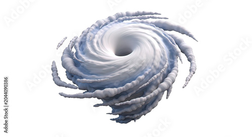 Swirling Vortex of Gray Clouds Forming Tornado.