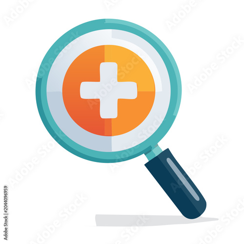 Magnifying glass with zoom and plus sign