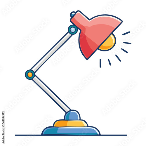 Red Desk Lamp Illustration