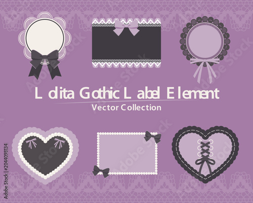 Fotografía Lolita Gothic Lace Label Frames Vector Set