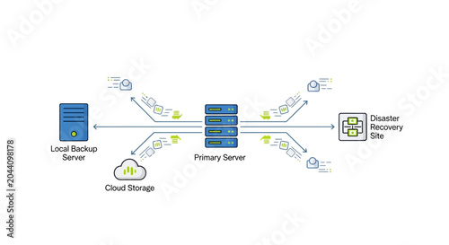 Data backup and disaster recovery system diagram