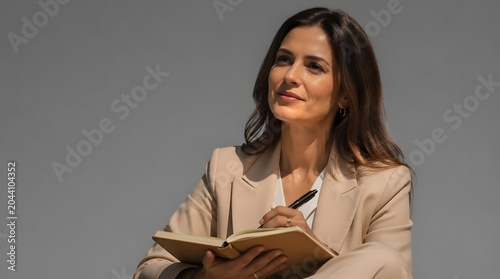 Professional Woman Taking Notes in Business Meeting, Corporate Training Session