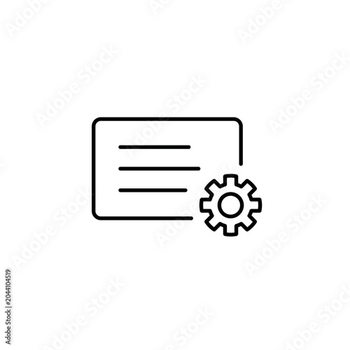 A vector icon representing an automated step in workflow systems, created in line style with editable stroke