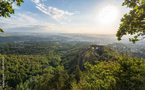 View of the mountains and Kislovodsk from the observation decks of the Kislovodsk Park