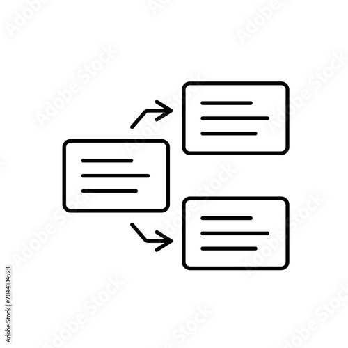 Photos A vector icon representing parallel process execution in workflow systems, creat