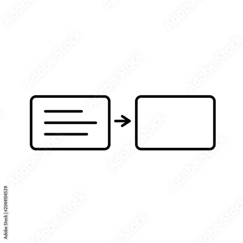 Bild auf Leinwand A vector icon representing a skipped step in workflow systems, created in line s