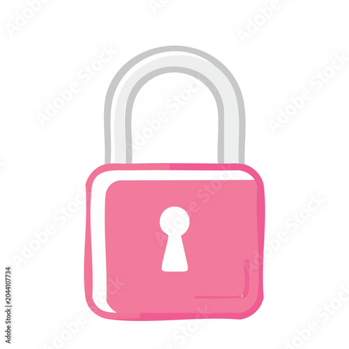 Pink Padlock Icon
