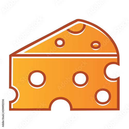 Stylized Wedge of Swiss Cheese Icon