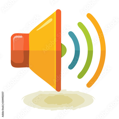 Stylized Speaker Icon with Sound Waves