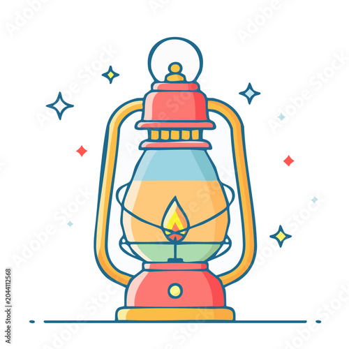 Vintage Oil Lantern Illustration