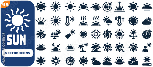 Bild auf Leinwand Sun icon set