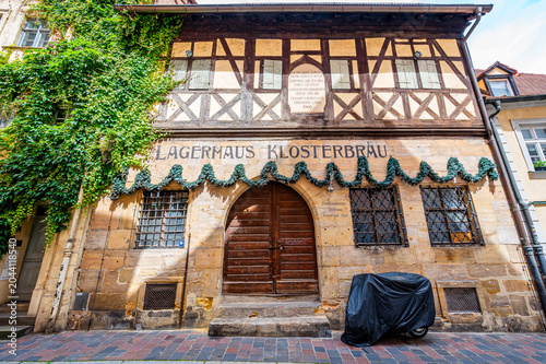 Foto Historic Brewery Facade In Bamberg Bavaria Germany