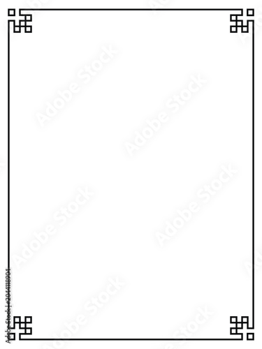 Art Deco black ornamental decorative frame. Vintage simple line frame border plaque book cover. Frame border deco vector simple line isolated. Vector illustration.