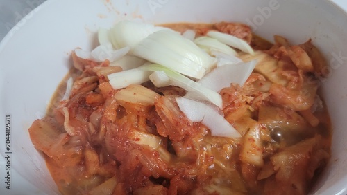 Korean Food Dwaeji Gogi Kimchi Jjigae