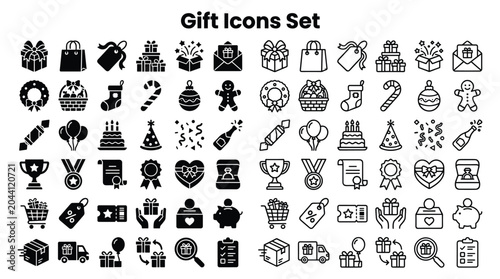 Fotografie Global trade icons set for business and commerce activities worldwide