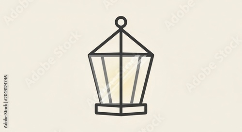 Simple lantern icon on light background.
