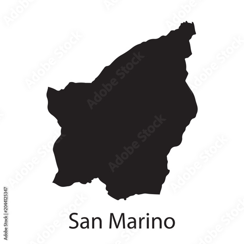 Bild auf Leinwand San Marino Outline Map - Country Silhouette