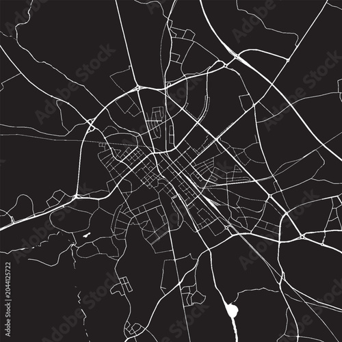 Tablou pe pânză Uppsala Sweden Vector Map, Detailed City Street Map Black and White Minimalist L