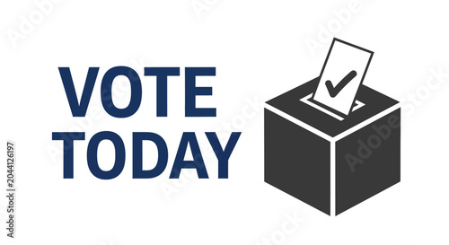 Εκτύπωση καμβά Vote today ballot box with checkmarked paper inserted