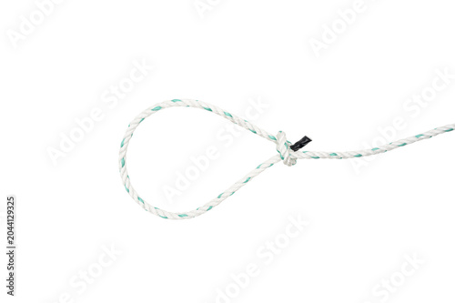 Φωτογραφία Braided rope loop knot isolated on black background