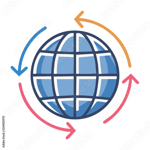 Global network and data flow icon