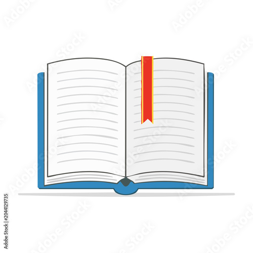 Open book with red bookmark