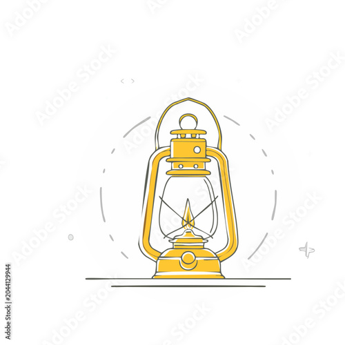 Vintage Oil Lantern Illustration