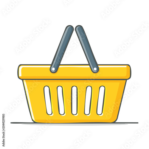 Yellow shopping basket icon