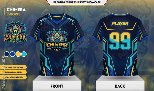 Obraz na płótnie Chimera Esports Jersey Number 99 Futuristic Gaming Uniform Vector Design