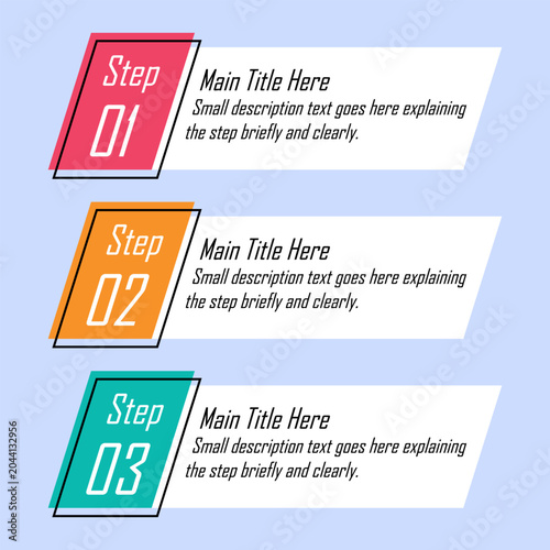 3 Steps Infographic Labels Template For Business Presentation