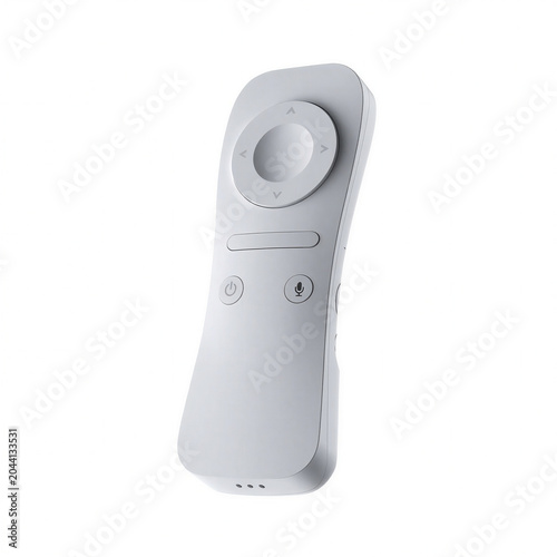 Minimalist smart TV remote control isolated on white background, PNG