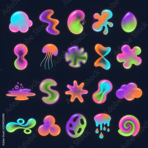 Abstract Gradient Blobs Pack